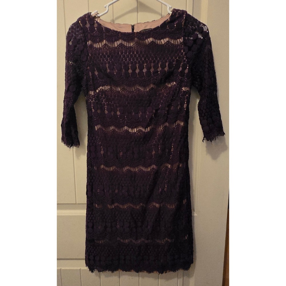 Jessica Howard Petite Purple Lace Overlay Shift Dress